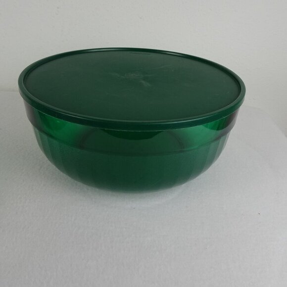 Tupperware Preludio Acrylic Salad Bowl Tray Lid Seal 3 Piece Set Green - Picture 6 of 13